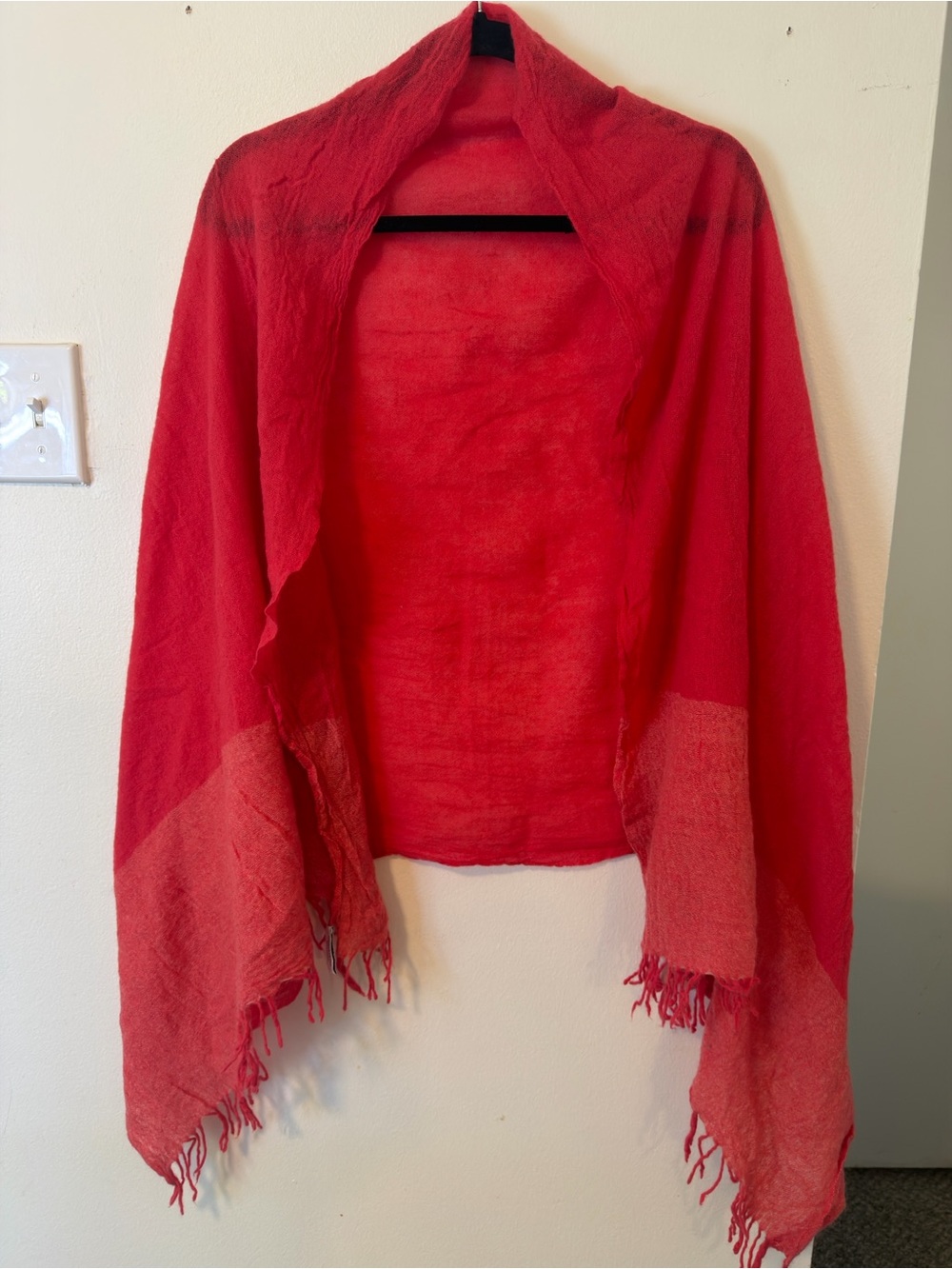 Nordstrom 100% Cashmere Scarf Wrap OS Red Shawl